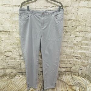 J Jill Jeans Authentic Fit Slim Ankle Grey Stretch High Rise Button Leg